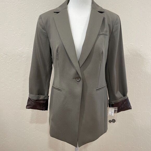 ~ New! 6p Pendleton Blazer Virgin Wool Olive Pockets Lined Seasonless Petite - Picture 2 of 16